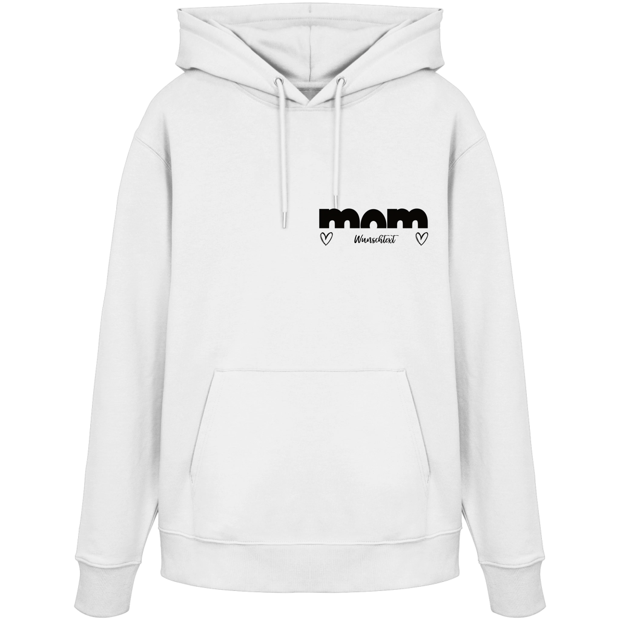 PREMIUM Mama Hoodie „MOM TRUE“ | True Style Edition Schwarz - Weiß | personalisiert | 100% Bio - Baumwolle - Hoodies - JTG DESIGN