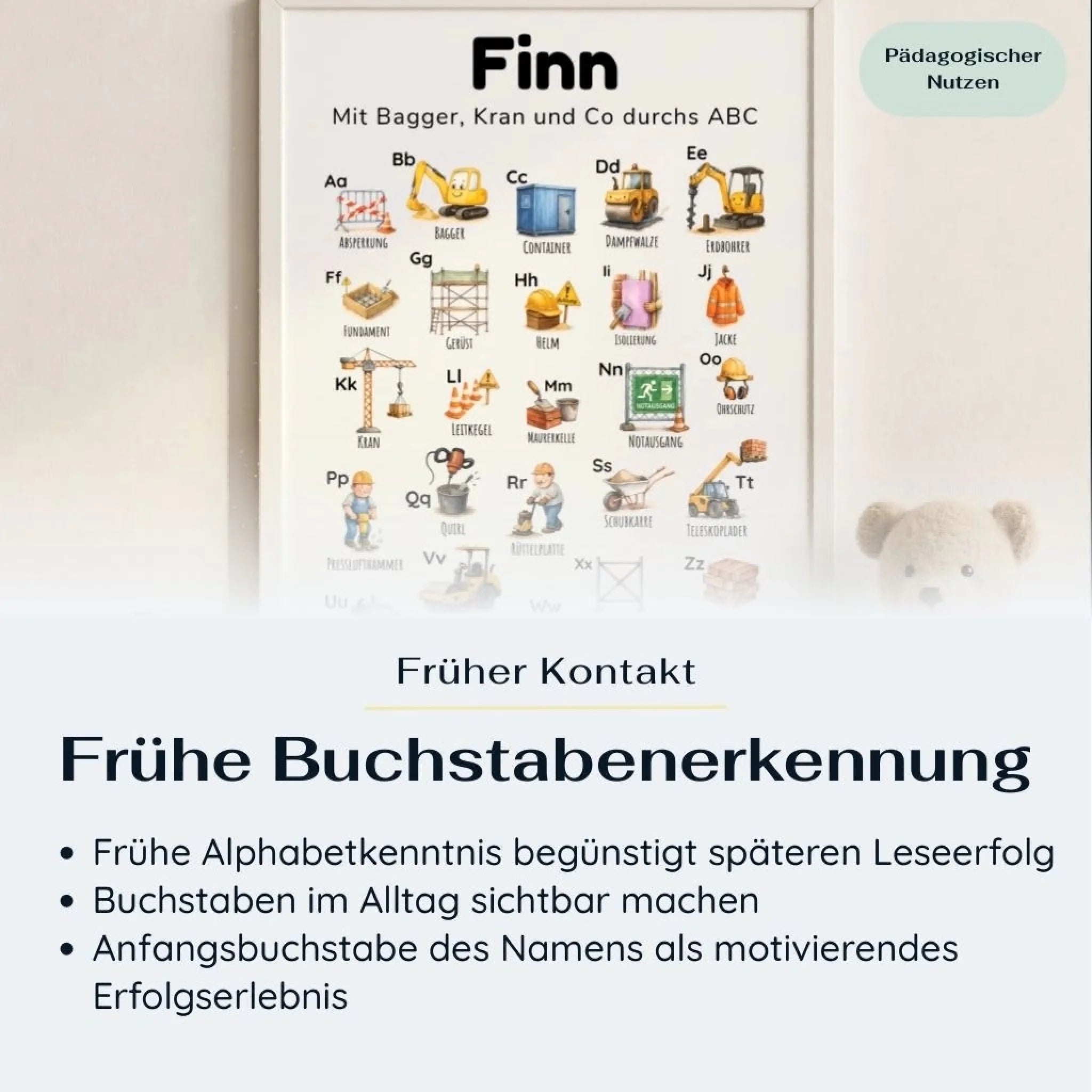 Kinder ABC Poster "Wald & Wiese" personalisiert - Customizer - JTG DESIGN