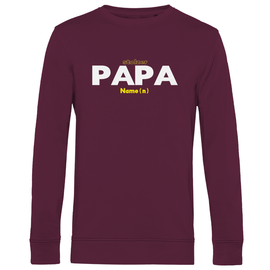 Sweatshirt Herren "Stolzer Papa" – Pullover aus Bio-Baumwolle personalisierbar
