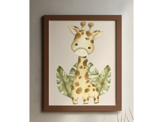 Safari Bild für das Kinderzimmer mit in einer Giraffe. Verschiedene Formate erhältlich.