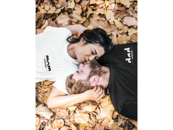Partnerlook T-Shirt für Mama und Papa. Personalisierbar