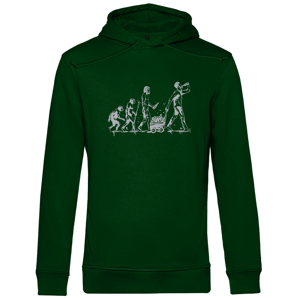 Herren Hoodie "Vatertag Evolution" aus Bio Baumwolle - Motiv Weiß - Clothes - JTG DESIGN