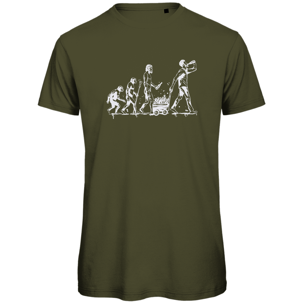 Herren T-Shirt "Vatertag Evolution" aus Bio Baumwolle - Motiv Weiß - Clothes - JTG DESIGN