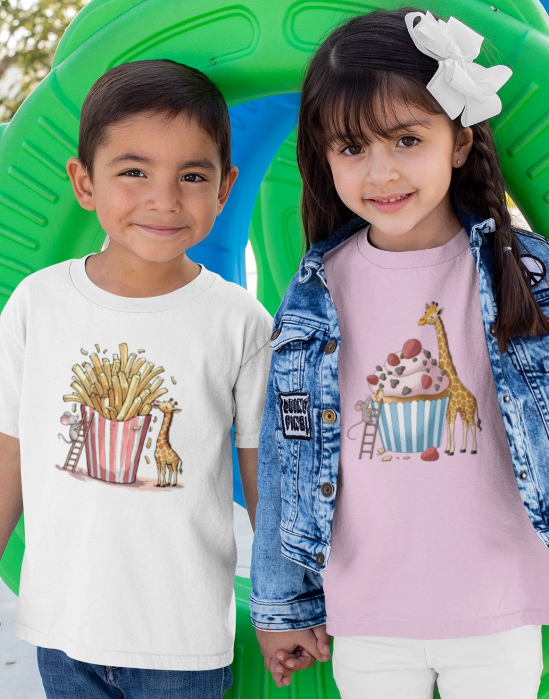 Nachhaltige Kinderbekleidung mit süßen Tiermotiven.