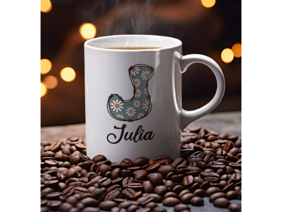 Tasse personalisiert mit Namen. Ideales Geschenk für die Freundin oder die Mama.