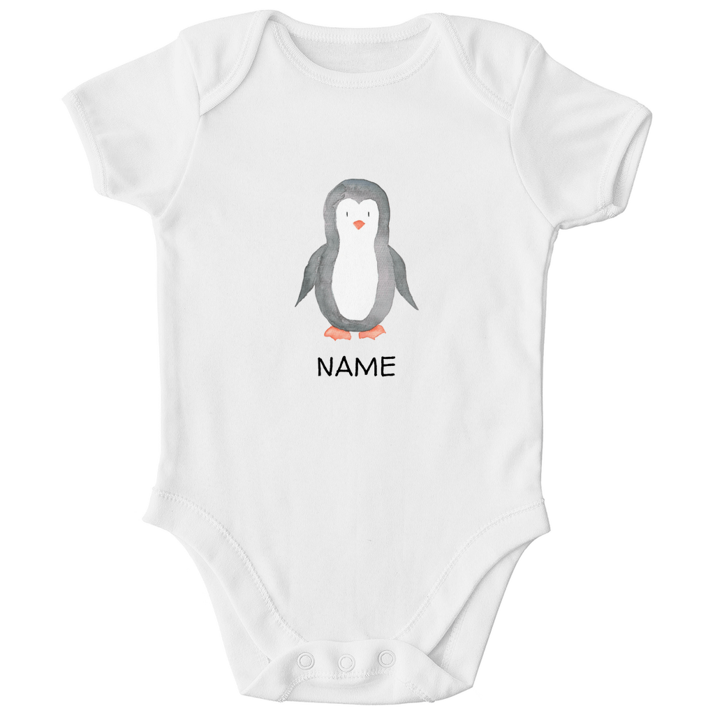 Baby Body "Little Penguin" - Kurzarm aus Bio - Baumwolle personalisierbar - Clothes - JTG DESIGN