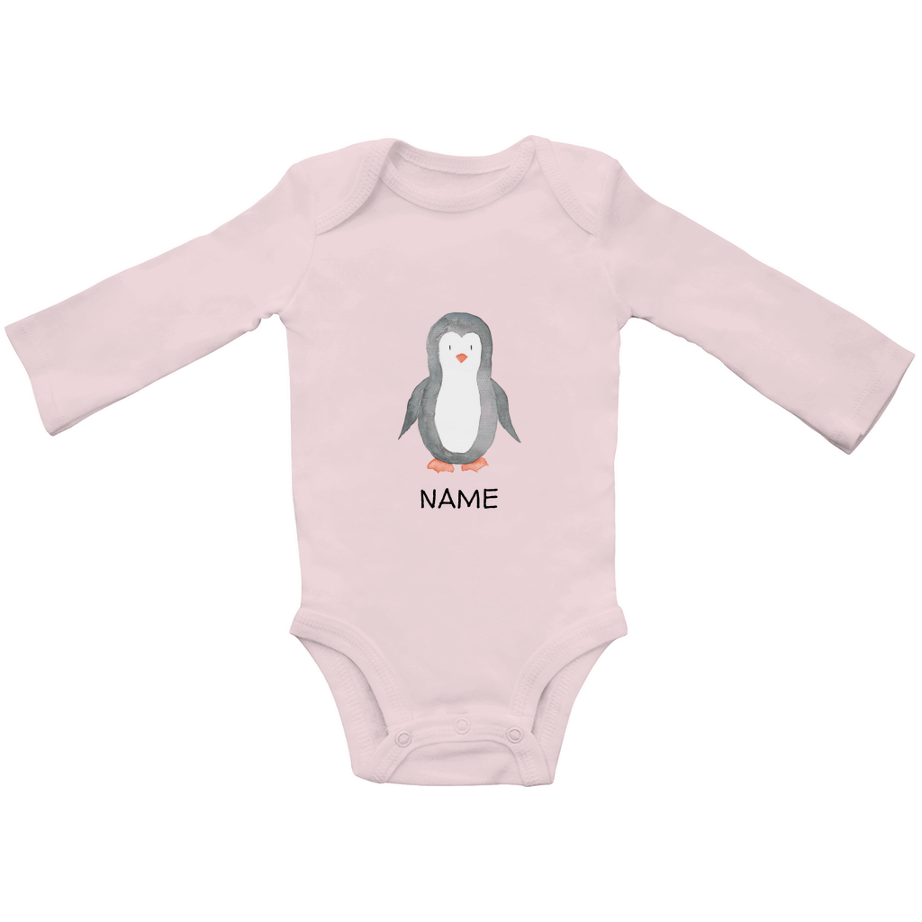 Baby Body "Little Penguin" - Langarm aus Bio - Baumwolle personalisierbar - Clothes - JTG DESIGN