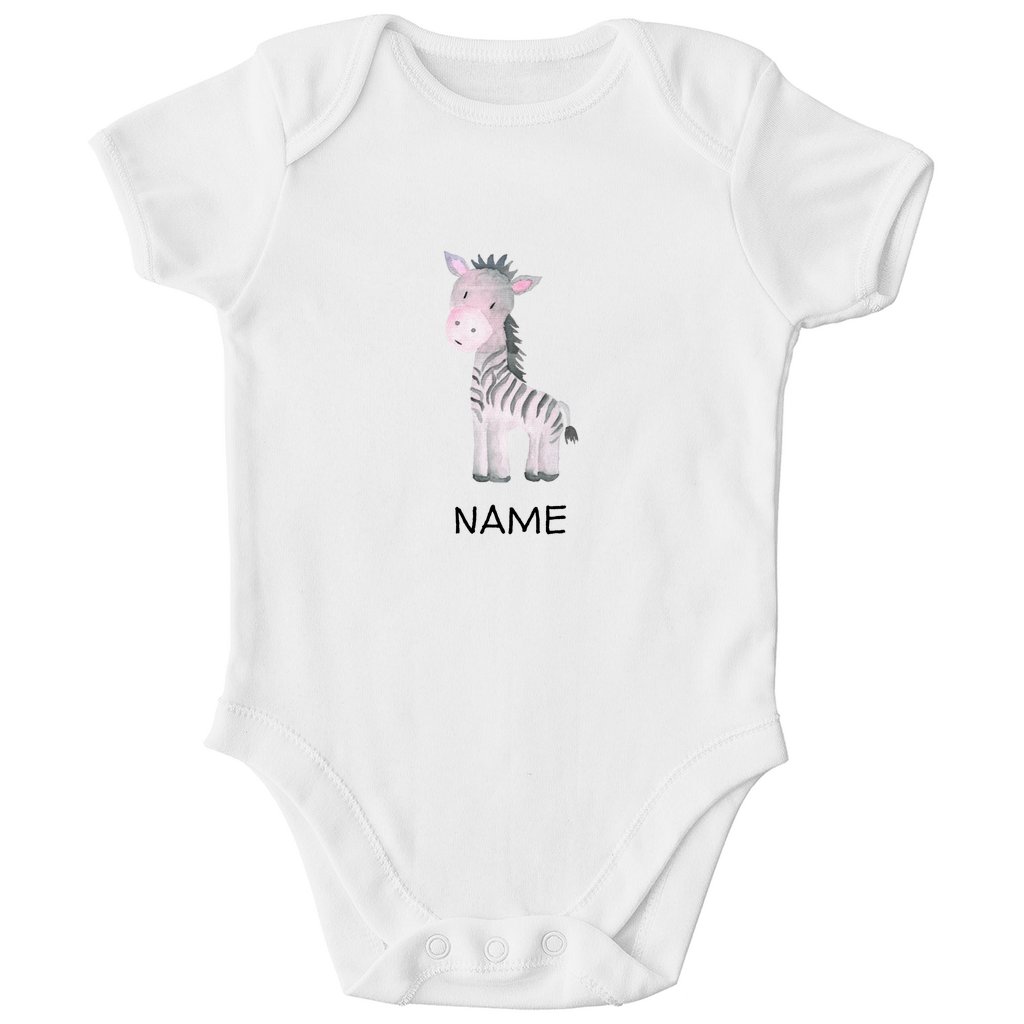 Baby Body "Little Zebra" - Kurzarm aus Bio - Baumwolle personalisierbar - Clothes - JTG DESIGN