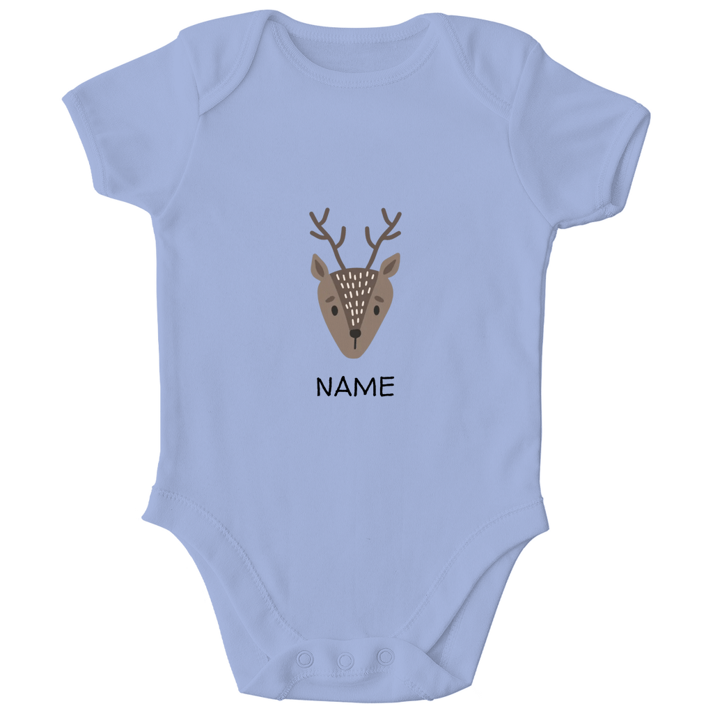 Baby Kurzarm Body "Little Deer" - Skandinavisches Tiermotiv aus Bio - Baumwolle personalisierbar - Clothes - JTG DESIGN
