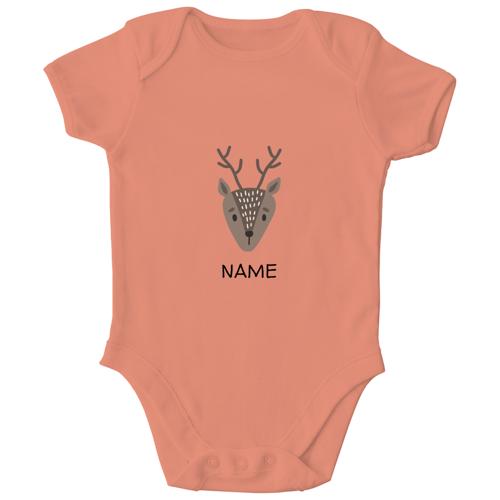 Baby Kurzarm Body "Little Deer" - Skandinavisches Tiermotiv aus Bio - Baumwolle personalisierbar - Clothes - JTG DESIGN