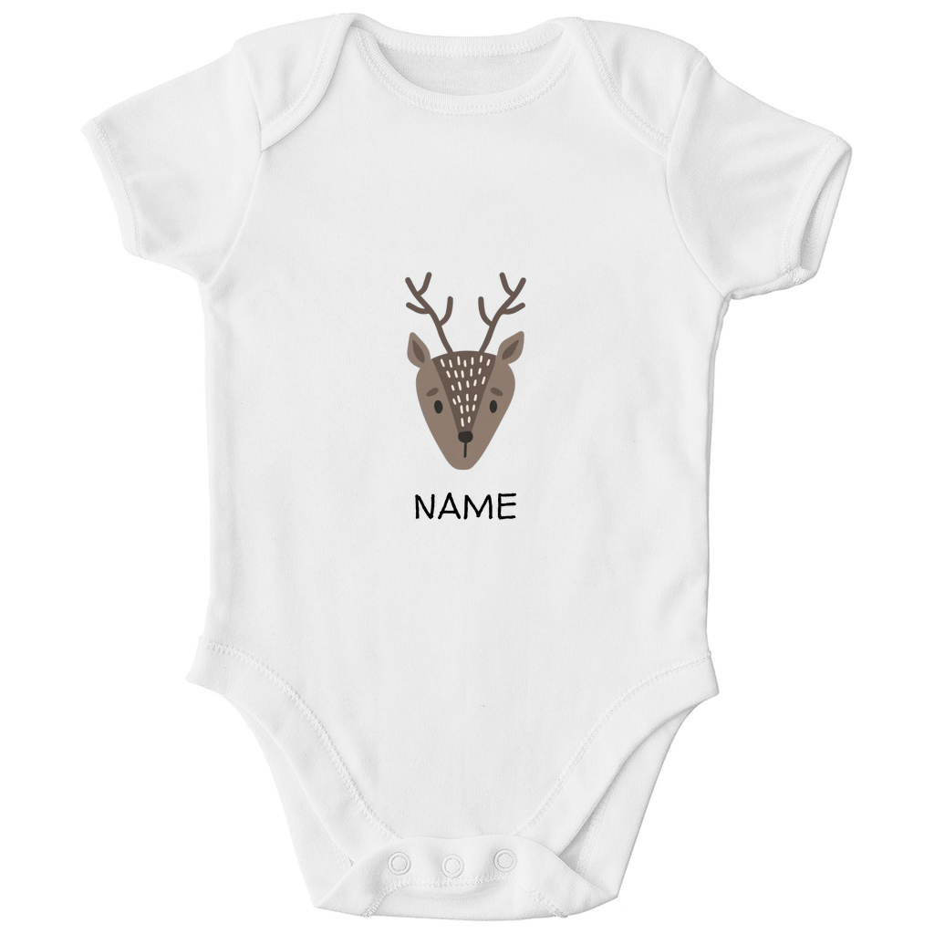 Baby Kurzarm Body "Little Deer" - Skandinavisches Tiermotiv aus Bio - Baumwolle personalisierbar - Clothes - JTG DESIGN