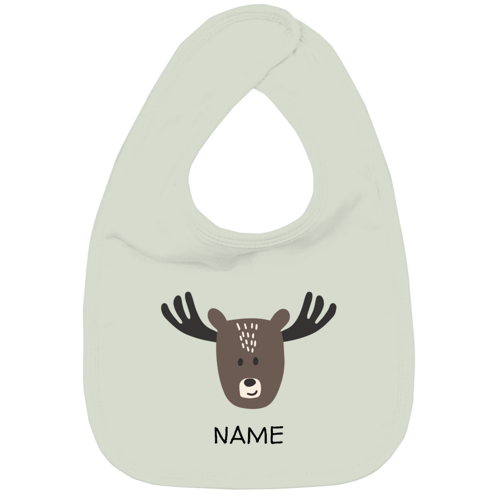 Baby Lätzchen "Little Moose" - Skandinavisches Elch - Tiermotiv aus Bio - Baumwolle personalisierbar - Clothes - JTG DESIGN