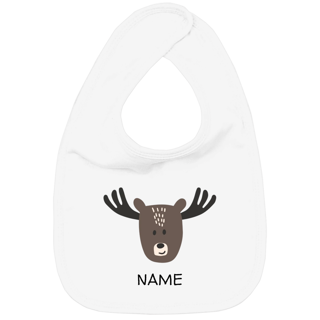 Baby Lätzchen "Little Moose" - Skandinavisches Elch - Tiermotiv aus Bio - Baumwolle personalisierbar - Clothes - JTG DESIGN