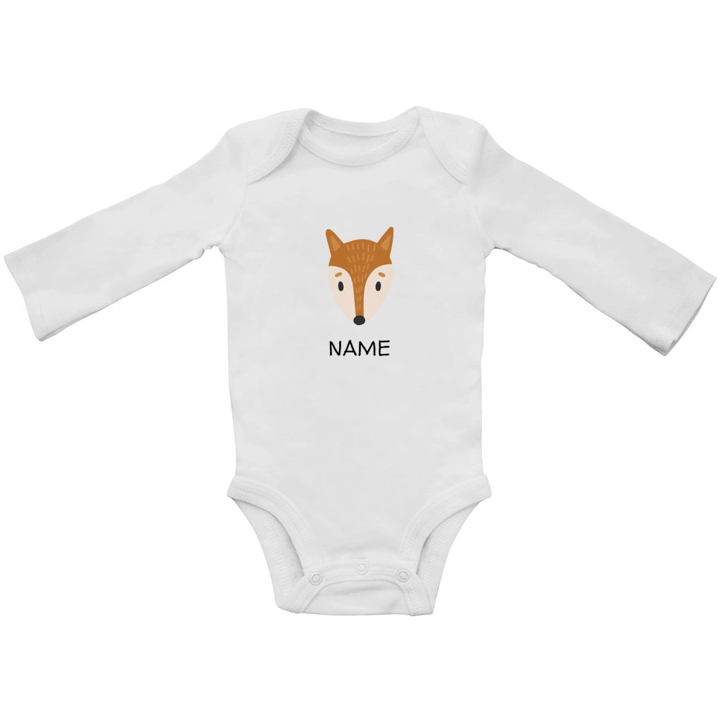 Baby Langarm Body "Clever Fox" - Skandinavisches Fuchs - Tiermotiv aus Bio - Baumwolle personalisierbar - Clothes - JTG DESIGN