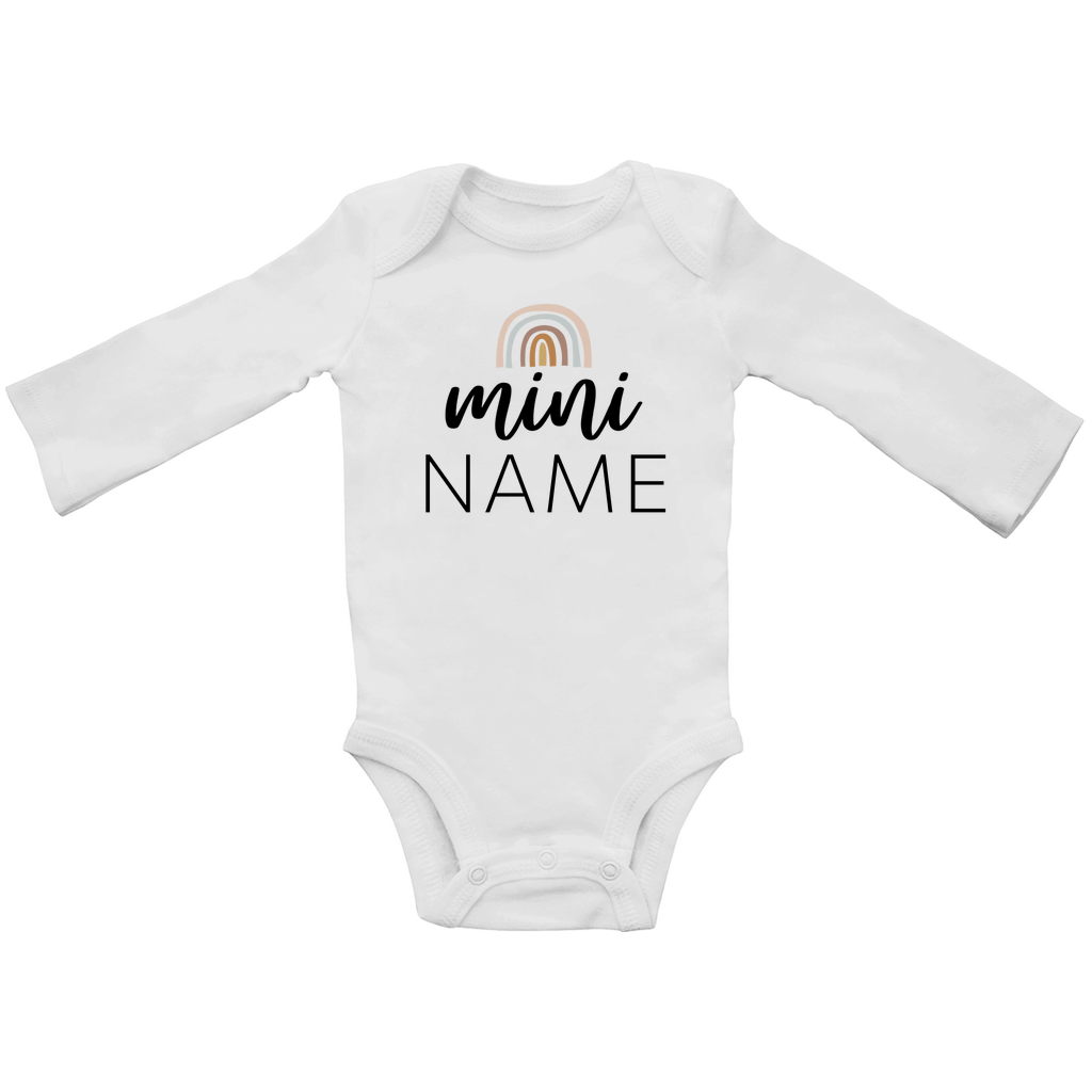Baby Langarm Body "Rainbow Soul" – personalisierbar mit Boho Regenbogen aus Bio - Baumwolle - Clothes - JTG DESIGN