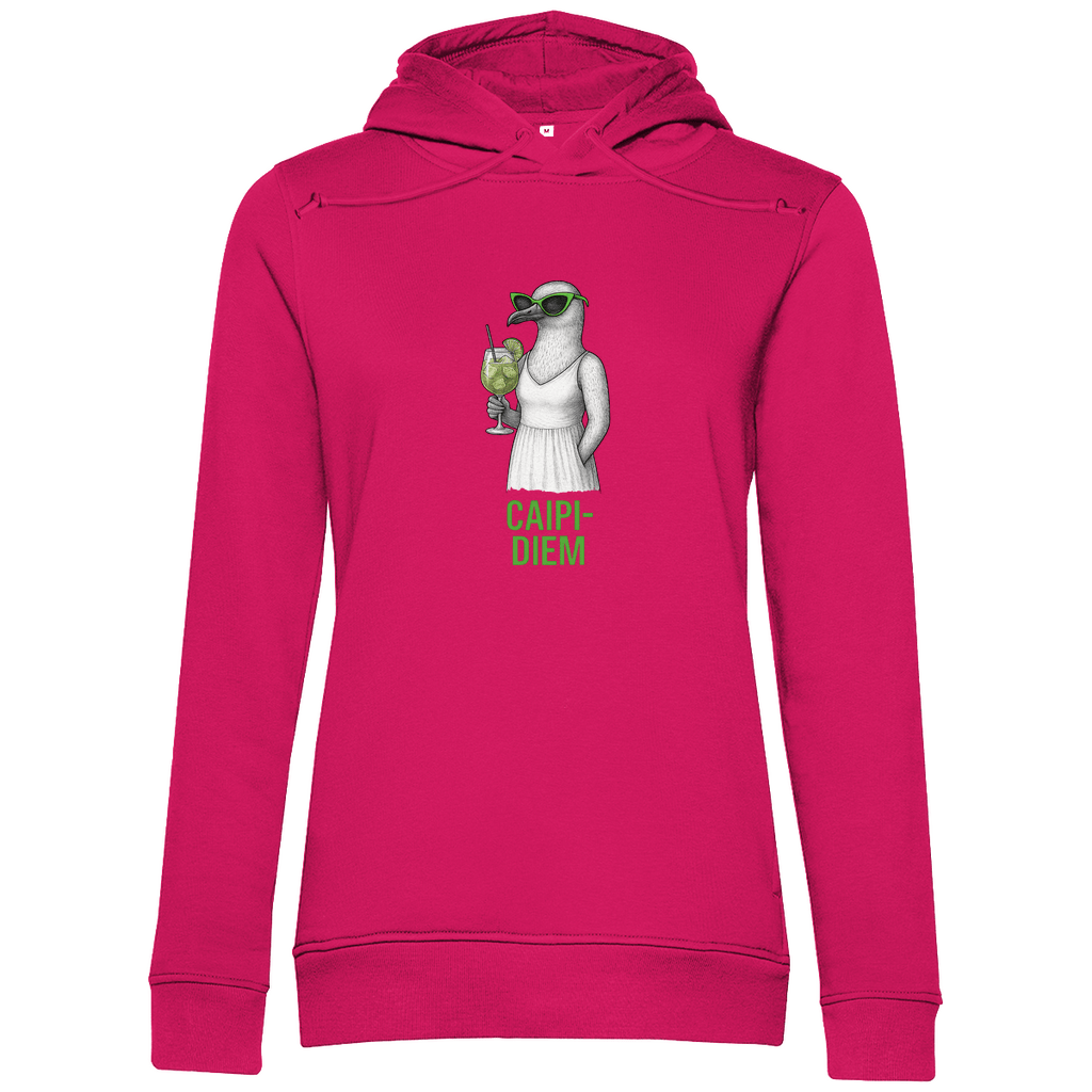 Damen Hoodie „Caipi - Diem“ – Kapuzenpullover mit Cocktail - Möwe aus Bio - Baumwolle - Clothes - JTG DESIGN