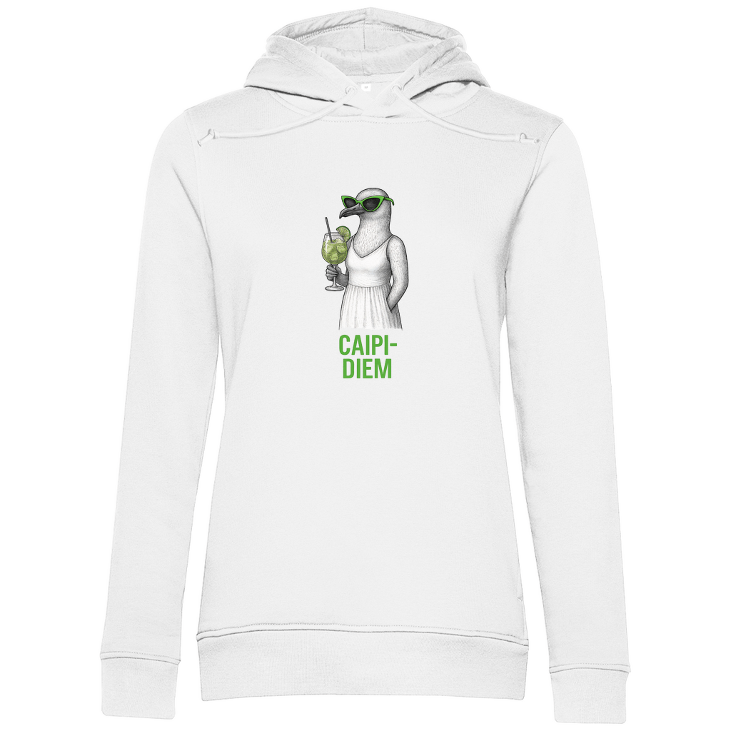 Damen Hoodie „Caipi - Diem“ – Kapuzenpullover mit Cocktail - Möwe aus Bio - Baumwolle - Clothes - JTG DESIGN