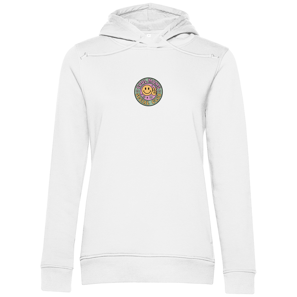 Damen Hoodie „Cool Moms Social Club“ – Kapuzenpulli mit Front - & Backprint aus Bio - Baumwolle - Clothes - JTG DESIGN