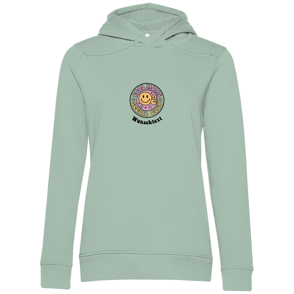 Damen Hoodie „Cool Moms Social Club“ – mit Front - & Backprint, personalisierbar aus Bio - Baumwolle - Clothes - JTG DESIGN