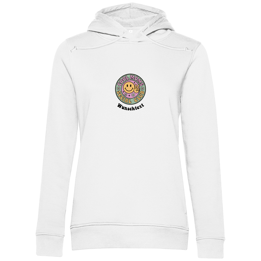 Damen Hoodie „Cool Moms Social Club“ – mit Front - & Backprint, personalisierbar aus Bio - Baumwolle - Clothes - JTG DESIGN
