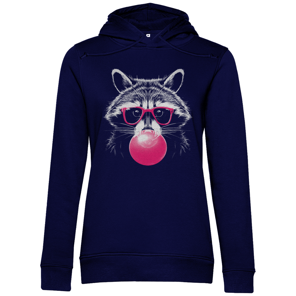 Damen Hoodie „Pop Raccoon“ – urbanes Waschbär - Motiv im Line - Art - Stil aus Bio - Baumwolle - Clothes - JTG DESIGN