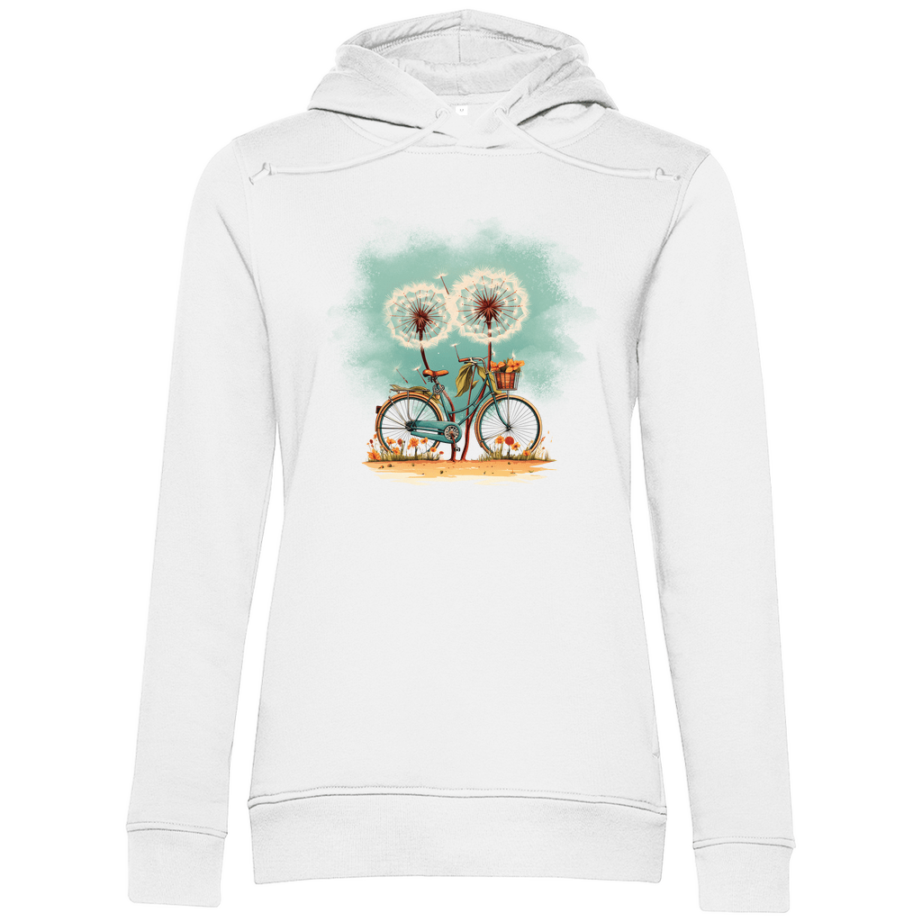 Damen Hoodie „Wunschfahrt“ – Vintage Fahrradprint & cozy Komfort aus Bio - Baumwolle - Clothes - JTG DESIGN