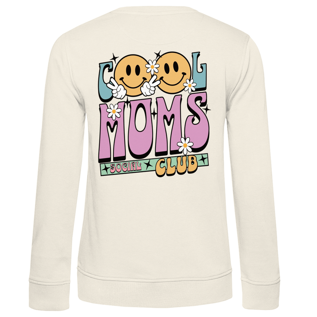 Damen Sweatshirt „Cool Moms Social Club“ – mit Front - & Backprint, personalisierbar aus Bio - Baumwolle - Clothes - JTG DESIGN