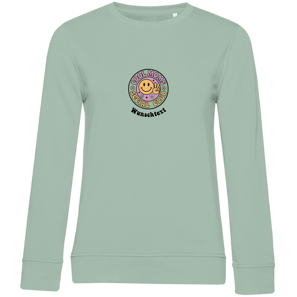 Damen Sweatshirt „Cool Moms Social Club“ – mit Front - & Backprint, personalisierbar aus Bio - Baumwolle - Clothes - JTG DESIGN