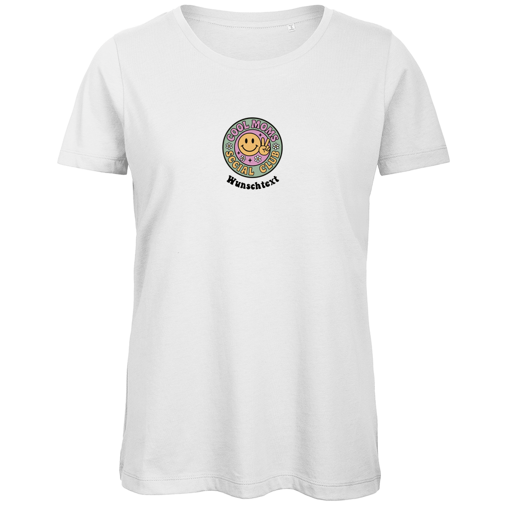 Damen T-Shirt „Cool Moms Social Club“ – mit Front - & Backprint, personalisierbar aus Bio - Baumwolle - Clothes - JTG DESIGN