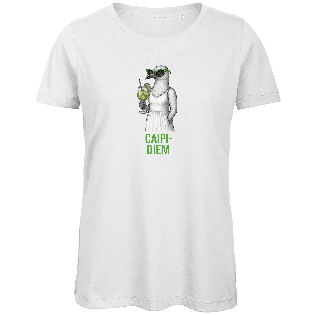 Damen T-Shirt "Caipi - Diem" – Cocktail Möwen Motiv aus Bio - Baumwolle - Clothes - JTG DESIGN