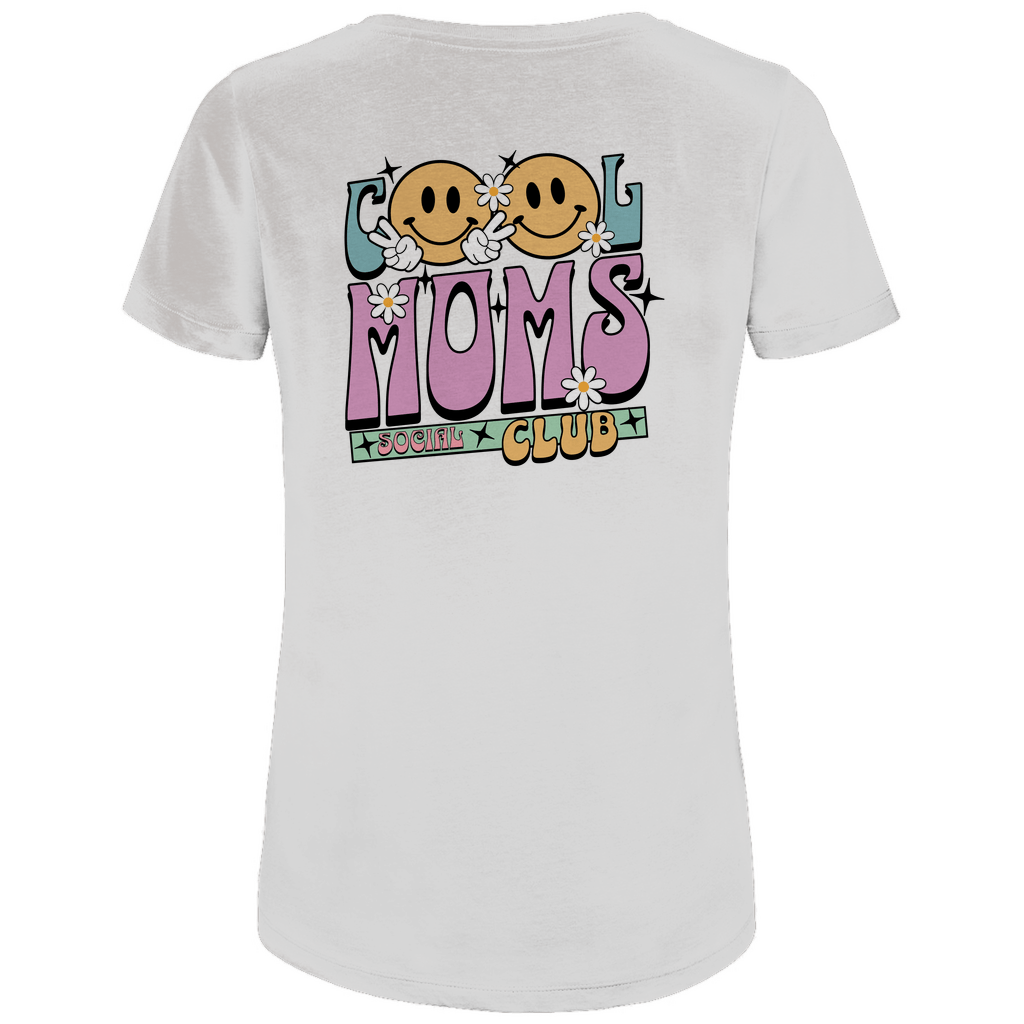 Damen T-Shirt „Cool Moms Social Club“ – mit Front - & Backprint aus Bio - Baumwolle - Clothes - JTG DESIGN