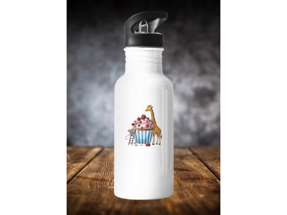 Trinkflasche "Eis-Safari" aus Edelstahl. Ideal für Kinder im Schulalltag.