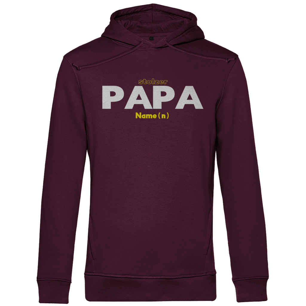 Hoodie Herren "Stolzer Papa" – Kapuzenpullover aus Bio - Baumwolle personalisierbar - Clothes - JTG DESIGN