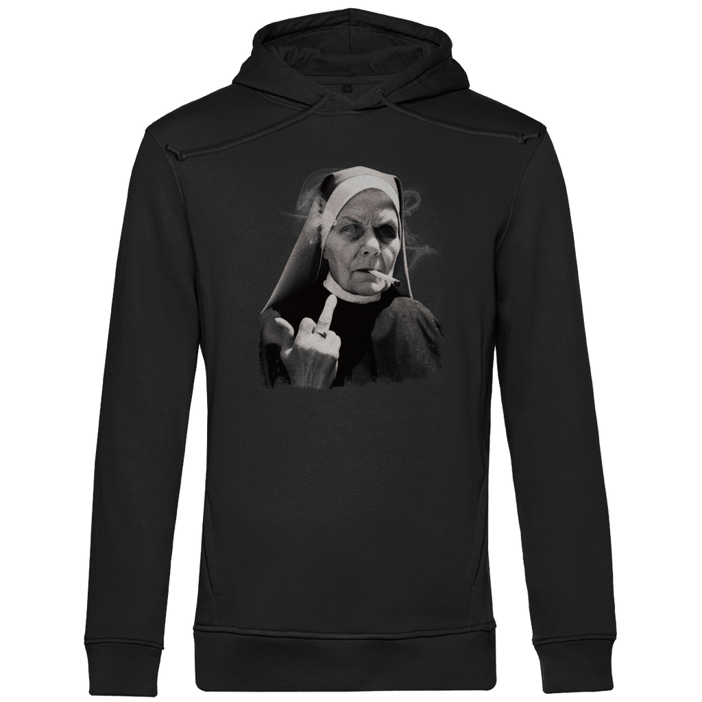 Hoodie Herren "Rebellische Nonne" – Statement Kapuzenpullover aus Bio - Baumwolle - Clothes - JTG DESIGN