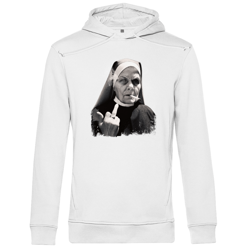 Hoodie Herren "Rebellische Nonne" – Statement Kapuzenpullover aus Bio - Baumwolle - Clothes - JTG DESIGN