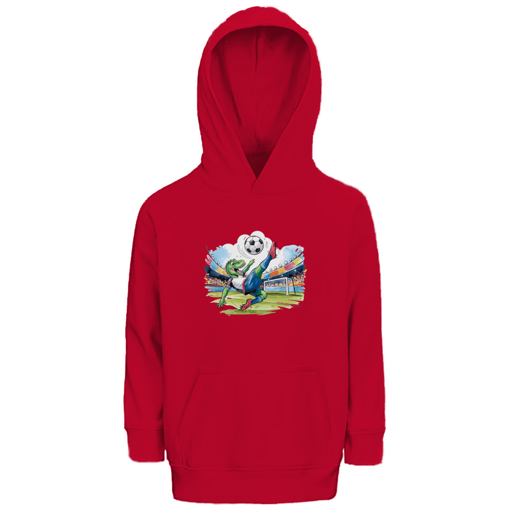 Jungen Hoodie "Soccer Rex" – Dinosaurier Fußball Motiv aus Bio - Baumwolle - Clothes - JTG DESIGN
