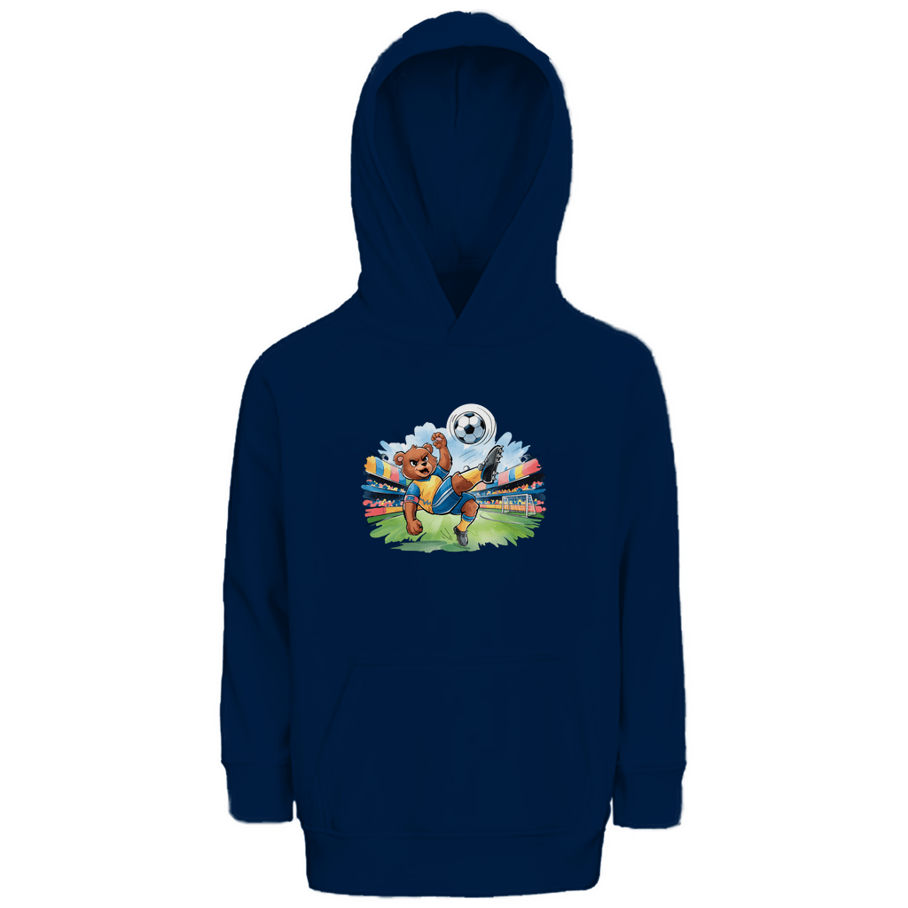 Jungen Hoodie "Soccer Bear" – Fußball Motiv aus Bio - Baumwolle - Clothes - JTG DESIGN