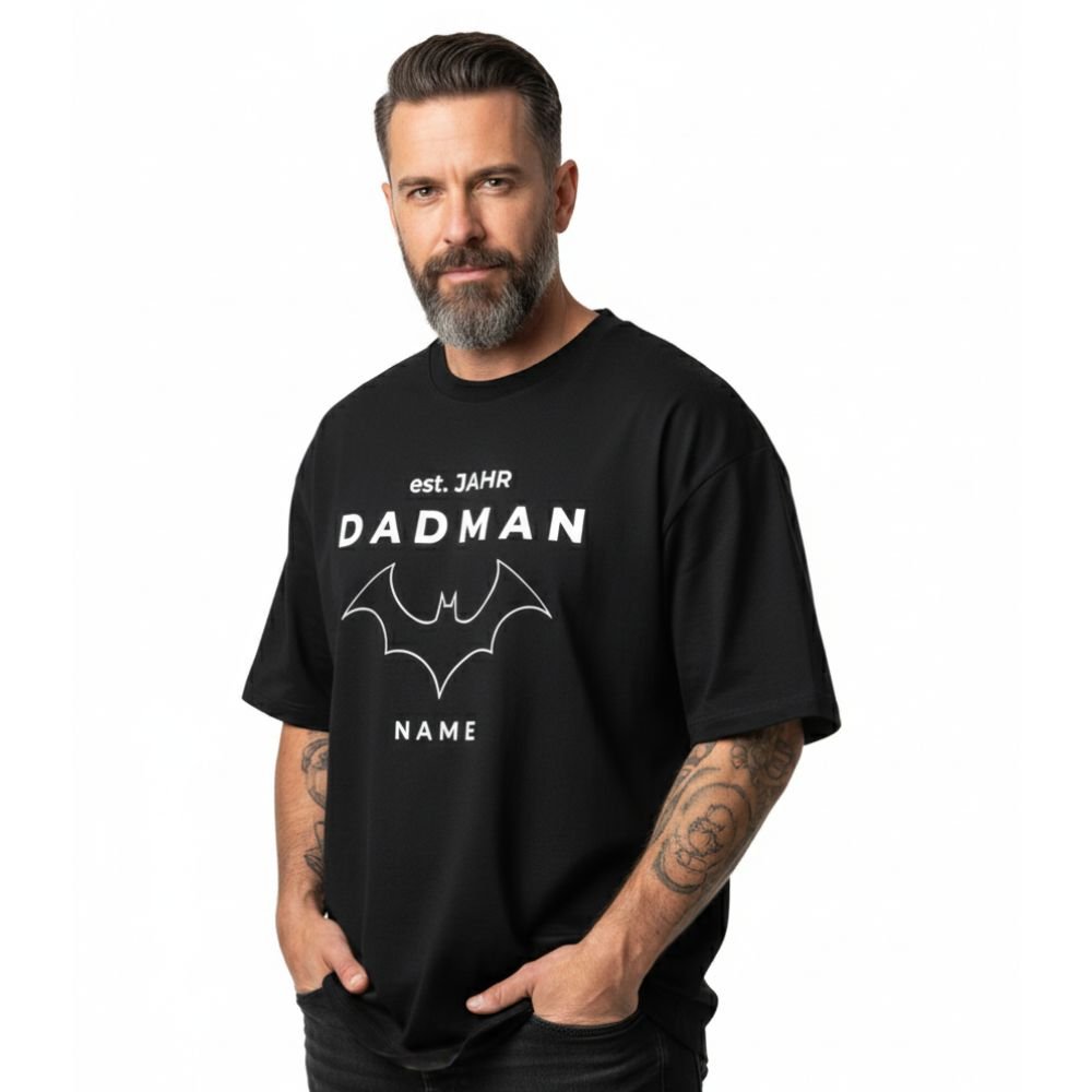 PREMIUM HEAVY OVERSIZE Papa T-Shirt "DADMAN" | personalisiert 100% Bio - Baumwolle - Unisex - Shirts - JTG DESIGN