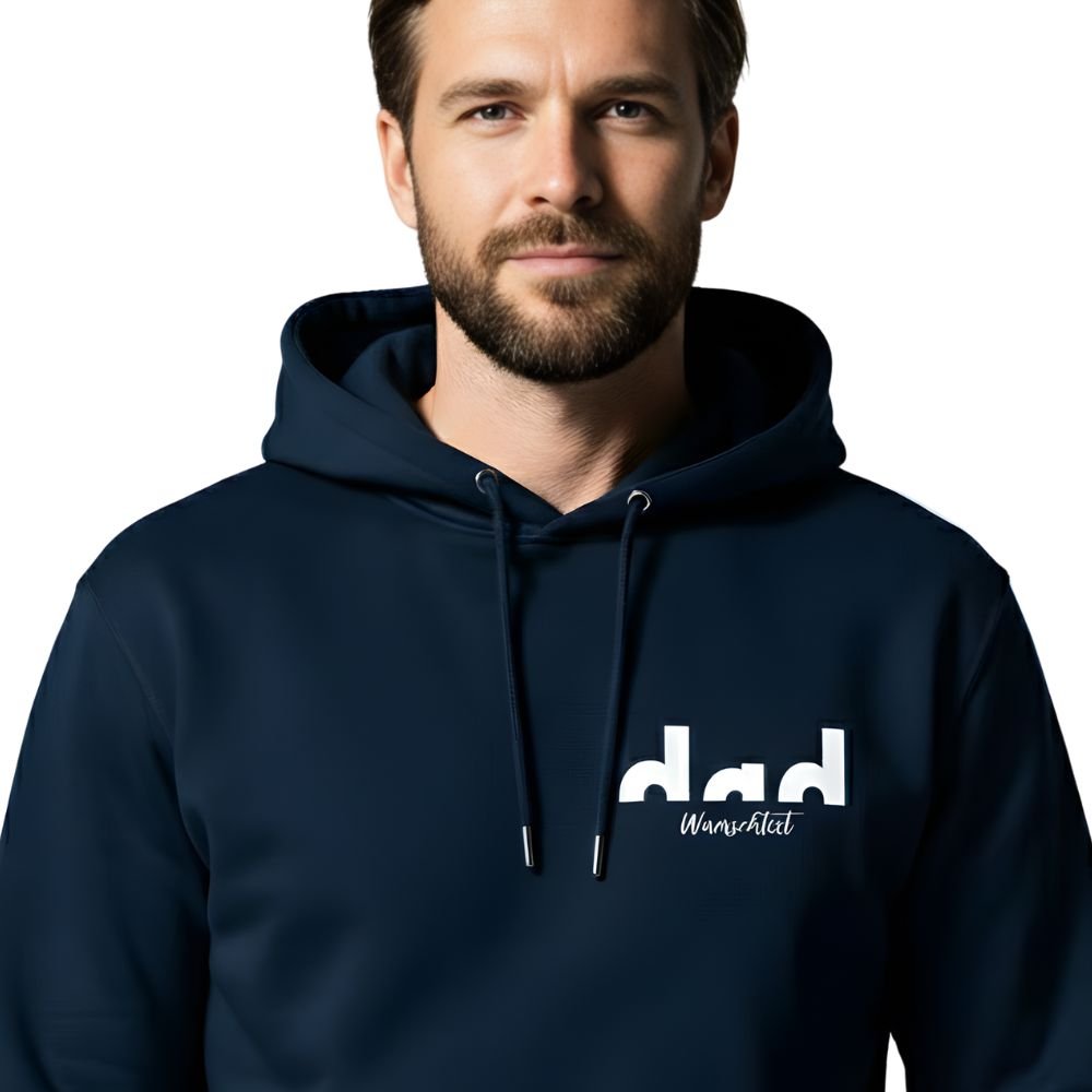 Premium Hoodie Herren „PROUD DAD“ | 100% Bio - Baumwolle – personalisierbar - Hoodies - JTG DESIGN