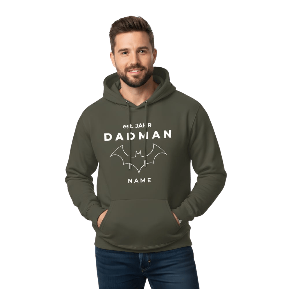 PREMIUM Papa Hoodie "DADMAN" | 100% Bio - Baumwolle personalisierbar - Hoodies - JTG DESIGN