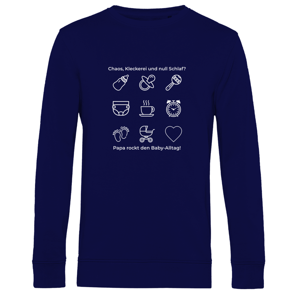 Sweatshirt Herren "Papa rockt das Chaos" – Dark Collection | Papa Motiv aus Bio - Baumwolle - Clothes - JTG DESIGN