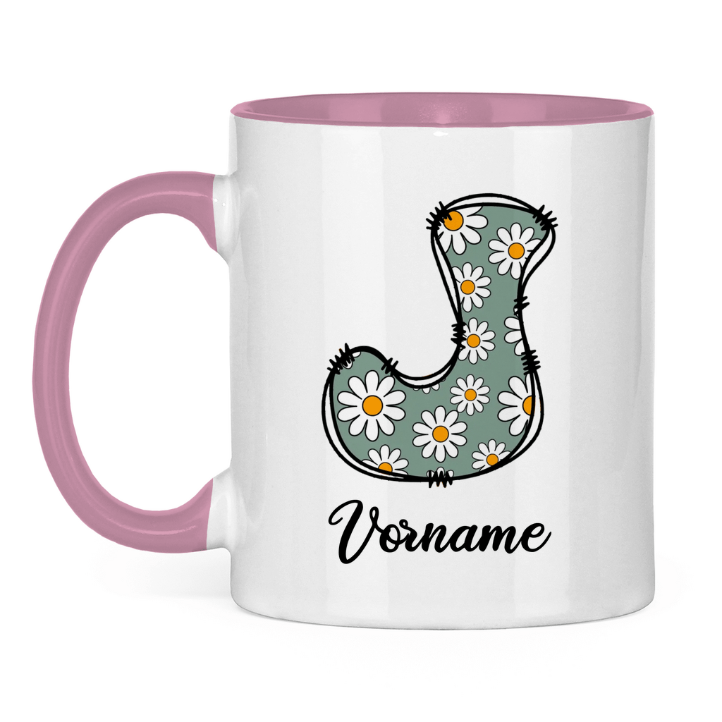 Personalisierbare Tasse mit Monogramm – zweifarbiges Keramikdesign mit floraler Note - Home & Living - JTG DESIGN