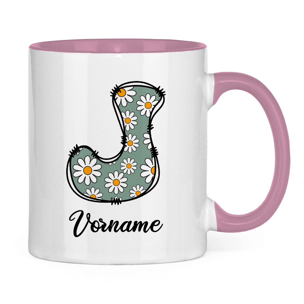Personalisierbare Tasse mit Monogramm – zweifarbiges Keramikdesign mit floraler Note - Home & Living - JTG DESIGN