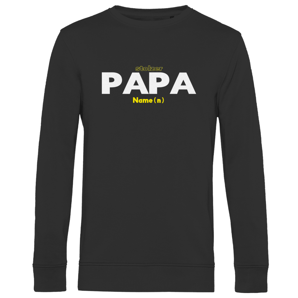 Sweatshirt Herren "Stolzer Papa" – Pullover aus Bio-Baumwolle personalisierbar