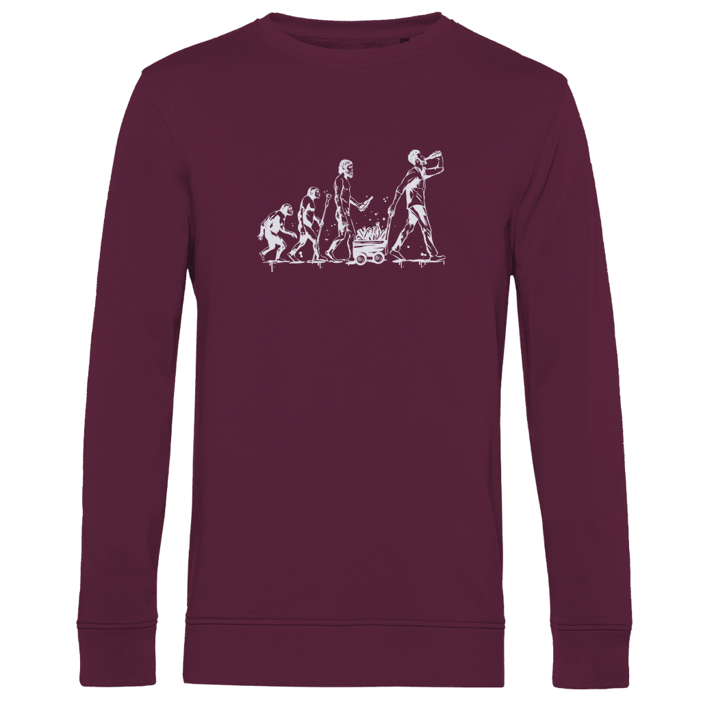Herren Premium Bio Sweatshirt im Rot Burgundy aus 80% Bio-Baumwolle mit Rundhalsausschnitt, perfekter Sitz und nachhaltiger Materialmix. 