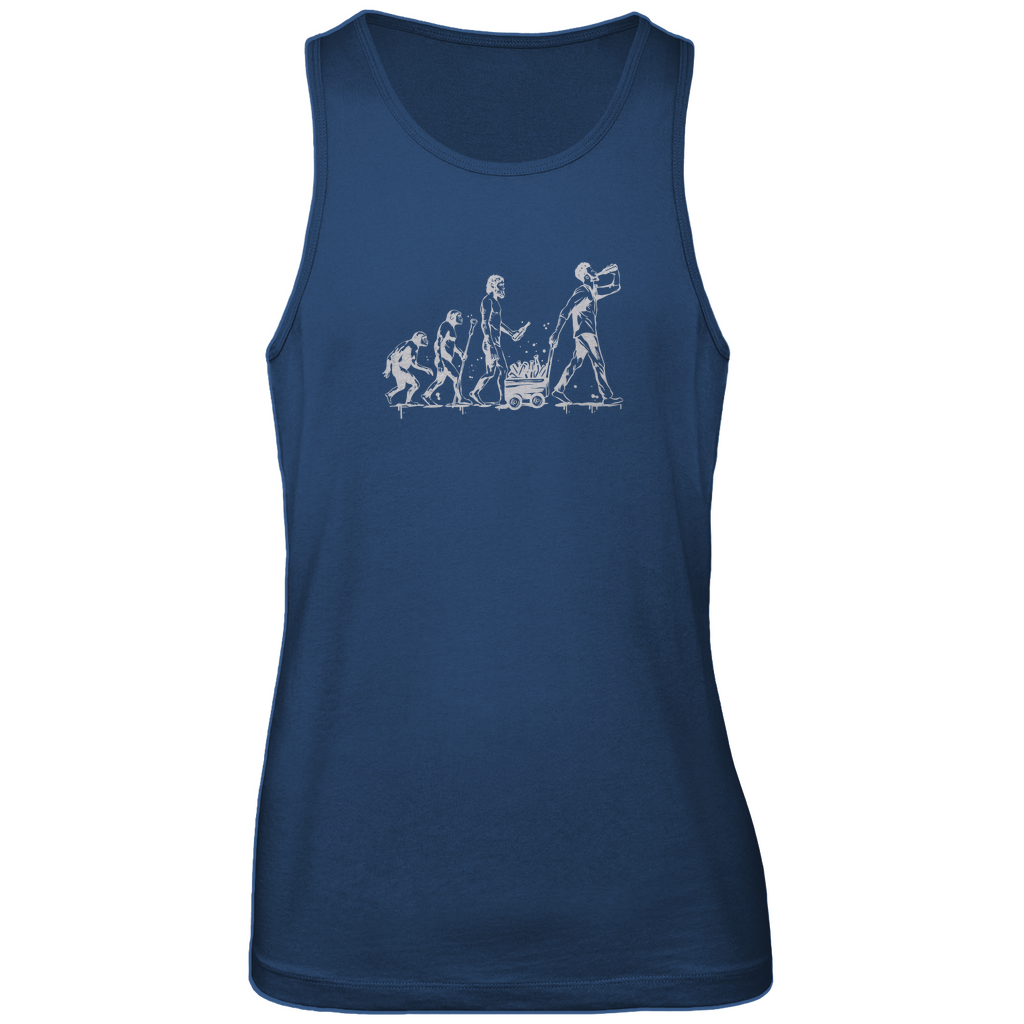Tank Top für Herren in blau aus Bio-Baumwolle mit tiefem Rundhalsausschnitt, seitlichen Nähten und legerer Passform, perfekt für einen eleganten und sportlichen Look.