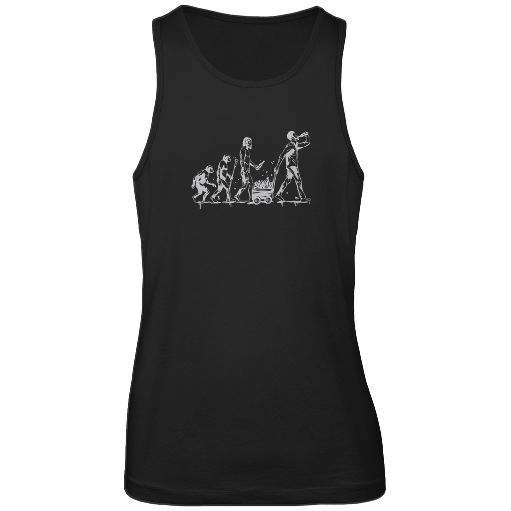 Tank Top für Herren in schwarz aus Bio-Baumwolle mit tiefem Rundhalsausschnitt, seitlichen Nähten und legerer Passform, perfekt für einen eleganten und sportlichen Look.