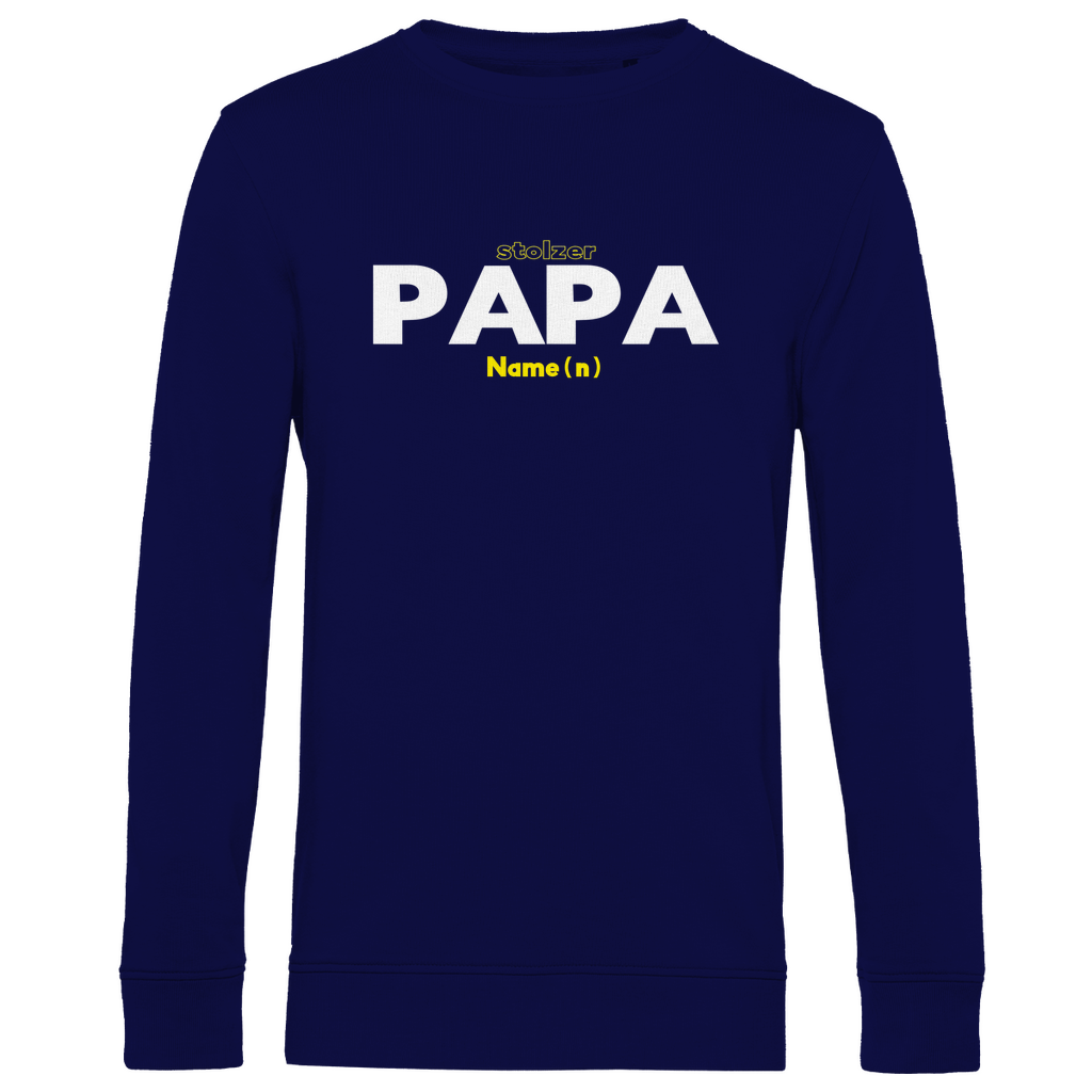 Sweatshirt Herren "Stolzer Papa" – Pullover aus Bio-Baumwolle personalisierbar