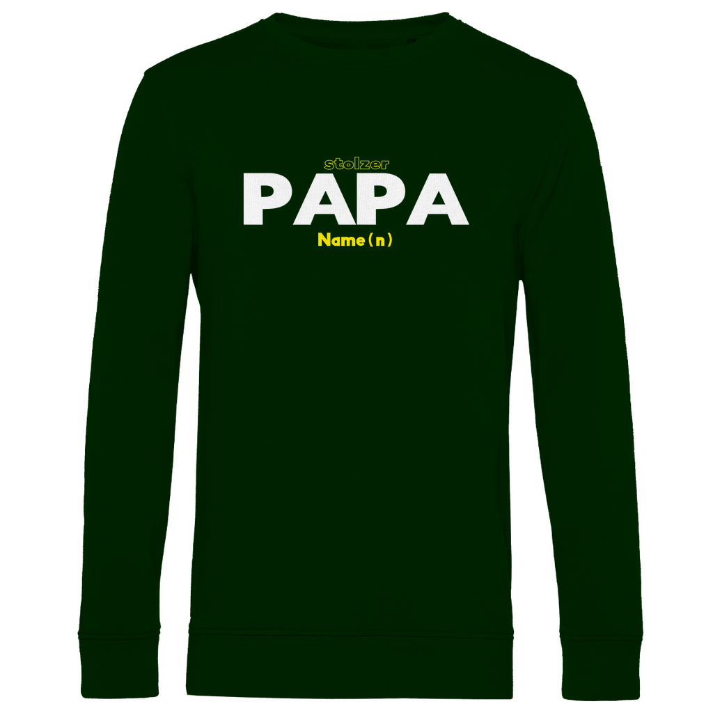 Sweatshirt Herren "Stolzer Papa" – Pullover aus Bio-Baumwolle personalisierbar