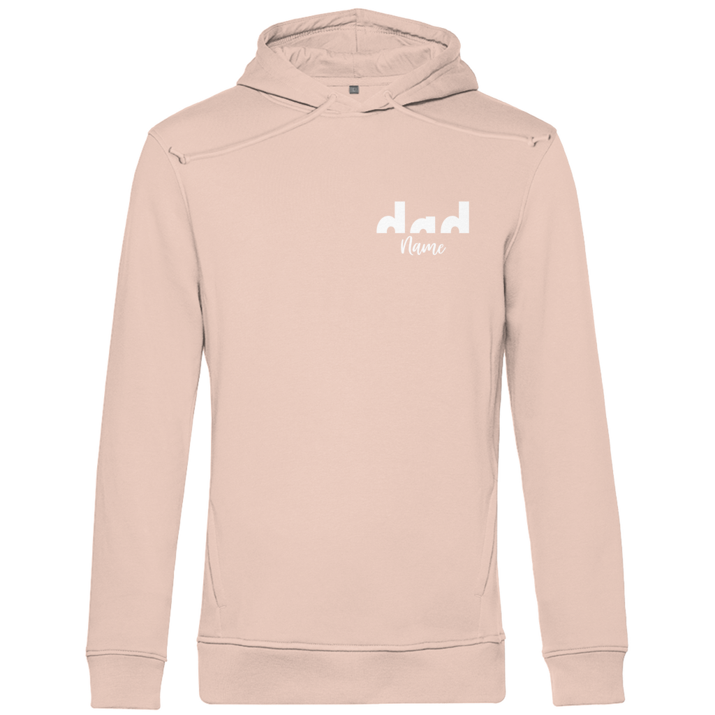 Hoodie Herren – Proud Dad Design aus Bio-Baumwolle, personalisierbar mit den Namen deiner Kinder, in Farbe Soft Rosé
